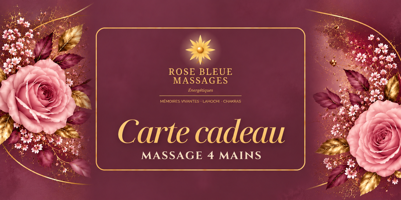 Carte cadeau Massage 4 mains, prune et or rosé