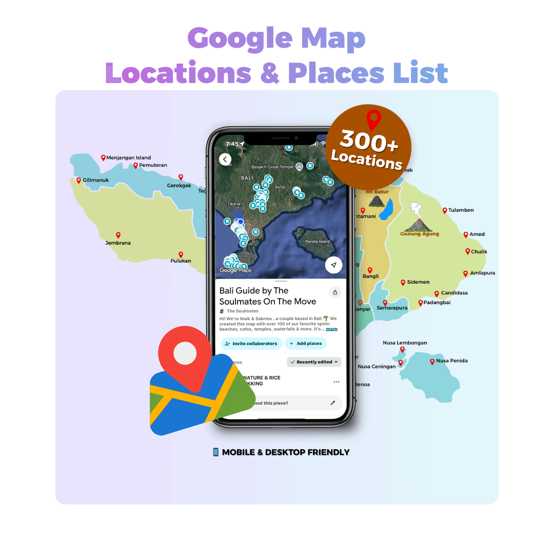 Bali google maps location and places list