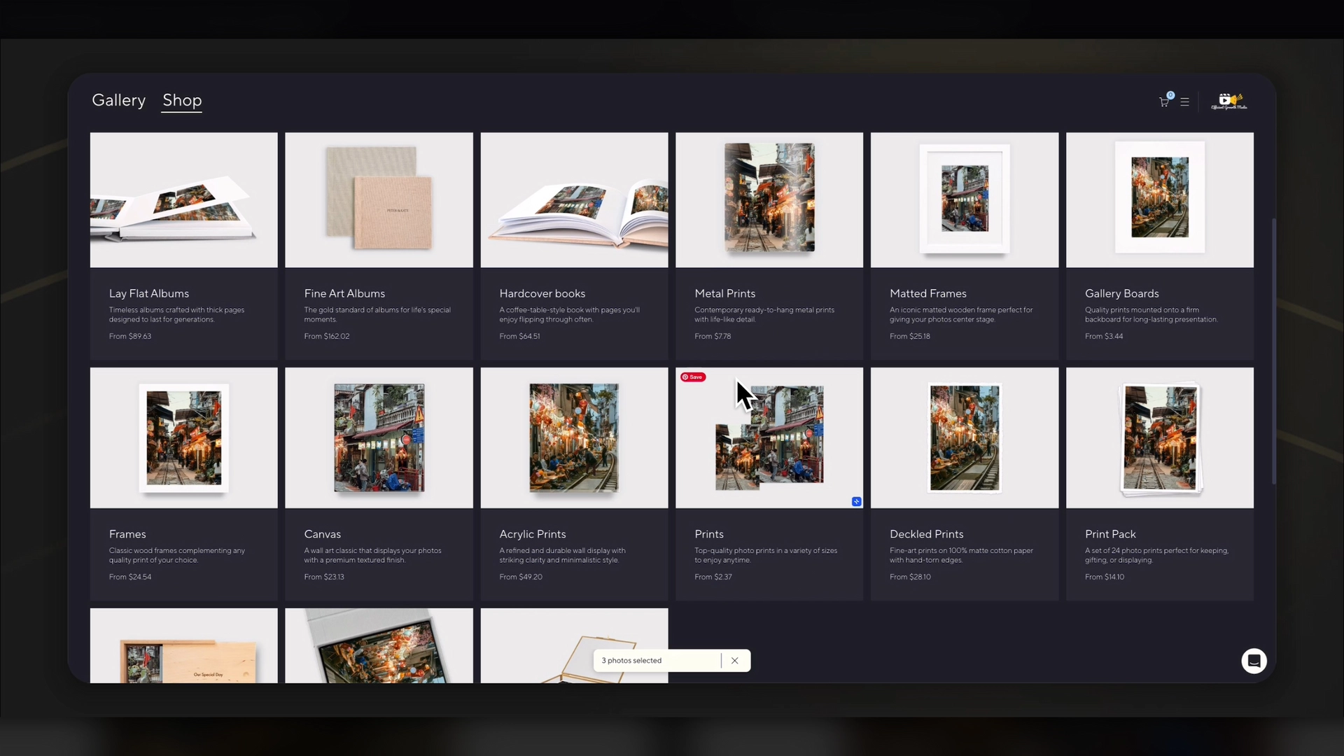 pic-time 2.0 gallery and print shop
