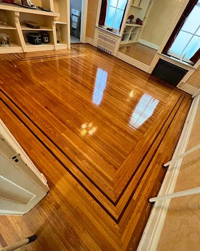 Floor refinishing satin finish detail ASG Flooring PA