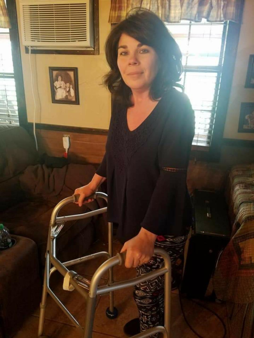 Janice Maynard in 2016 having to use a walker 