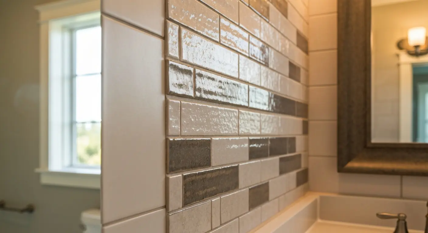 Decorative bathroom tile accent