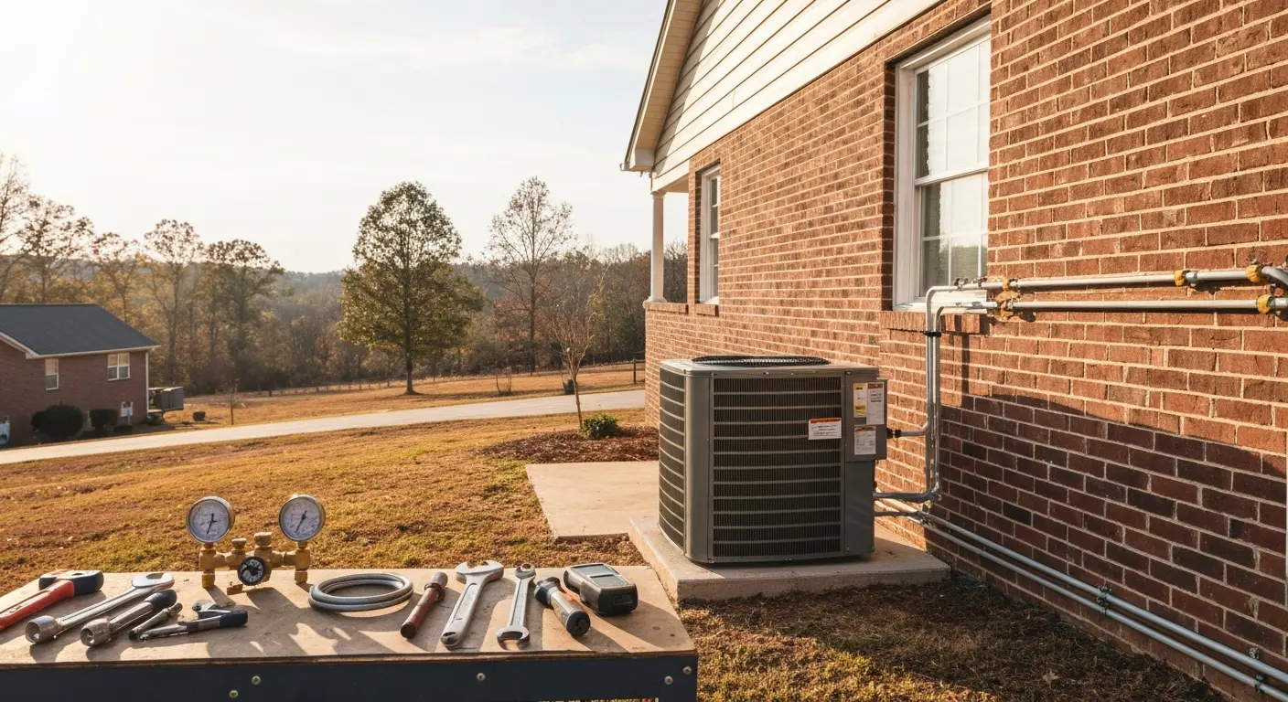 Residential HVAC installation in Hall County