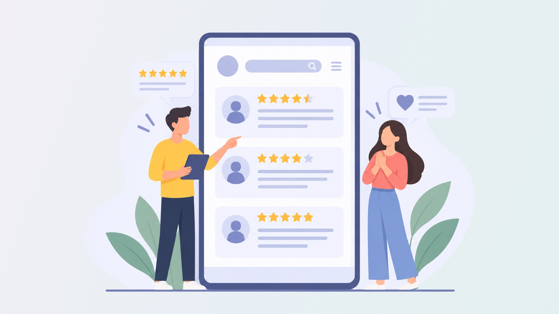 Customers reading online reviews and testimonials to learn about other people's experiences with a business. Customers reading online reviews and testimonials to learn about other people's experiences with a business.