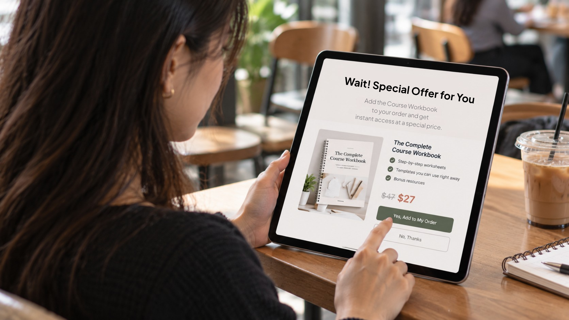 One-time offer on tablet One-time offer on tablet