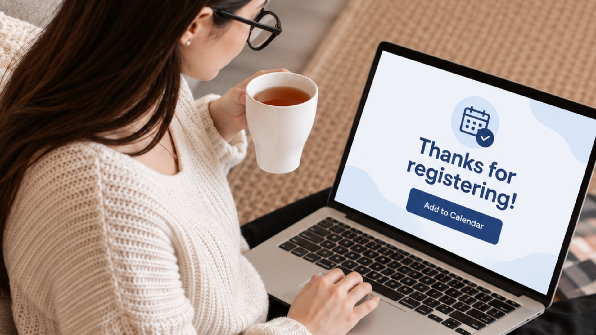 Webinar or event thank you page with registration details