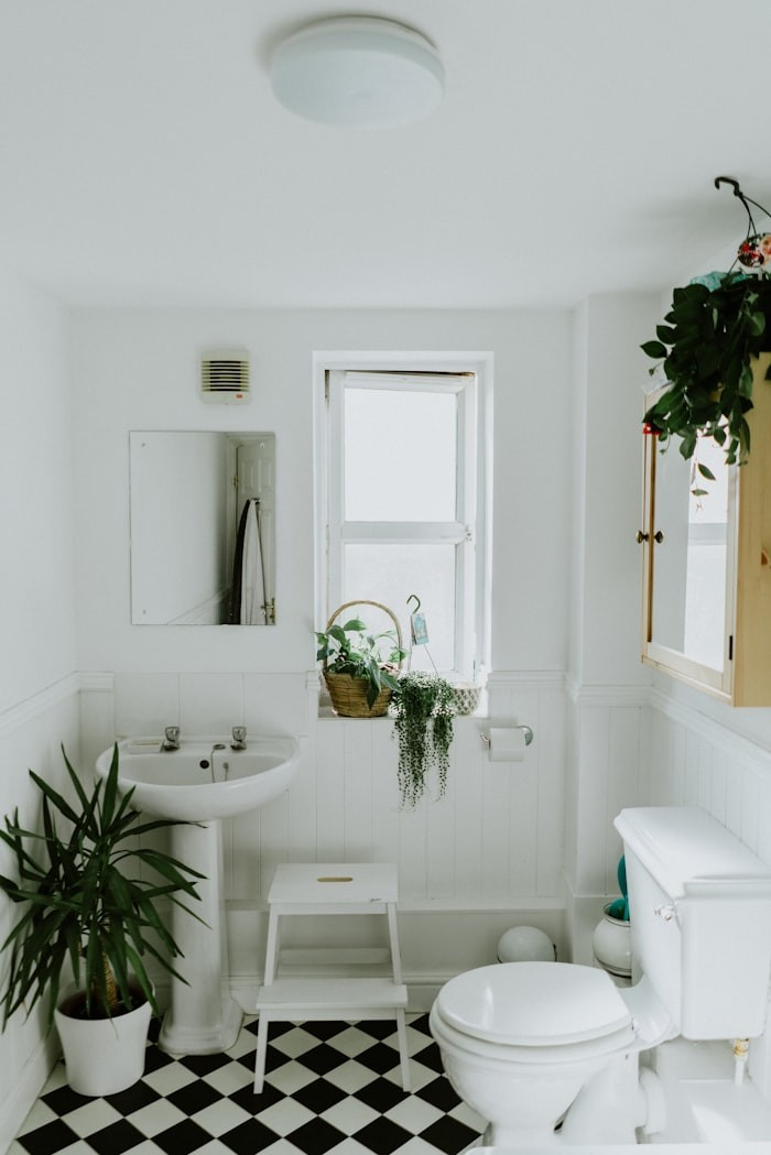 Before — dated bathroom