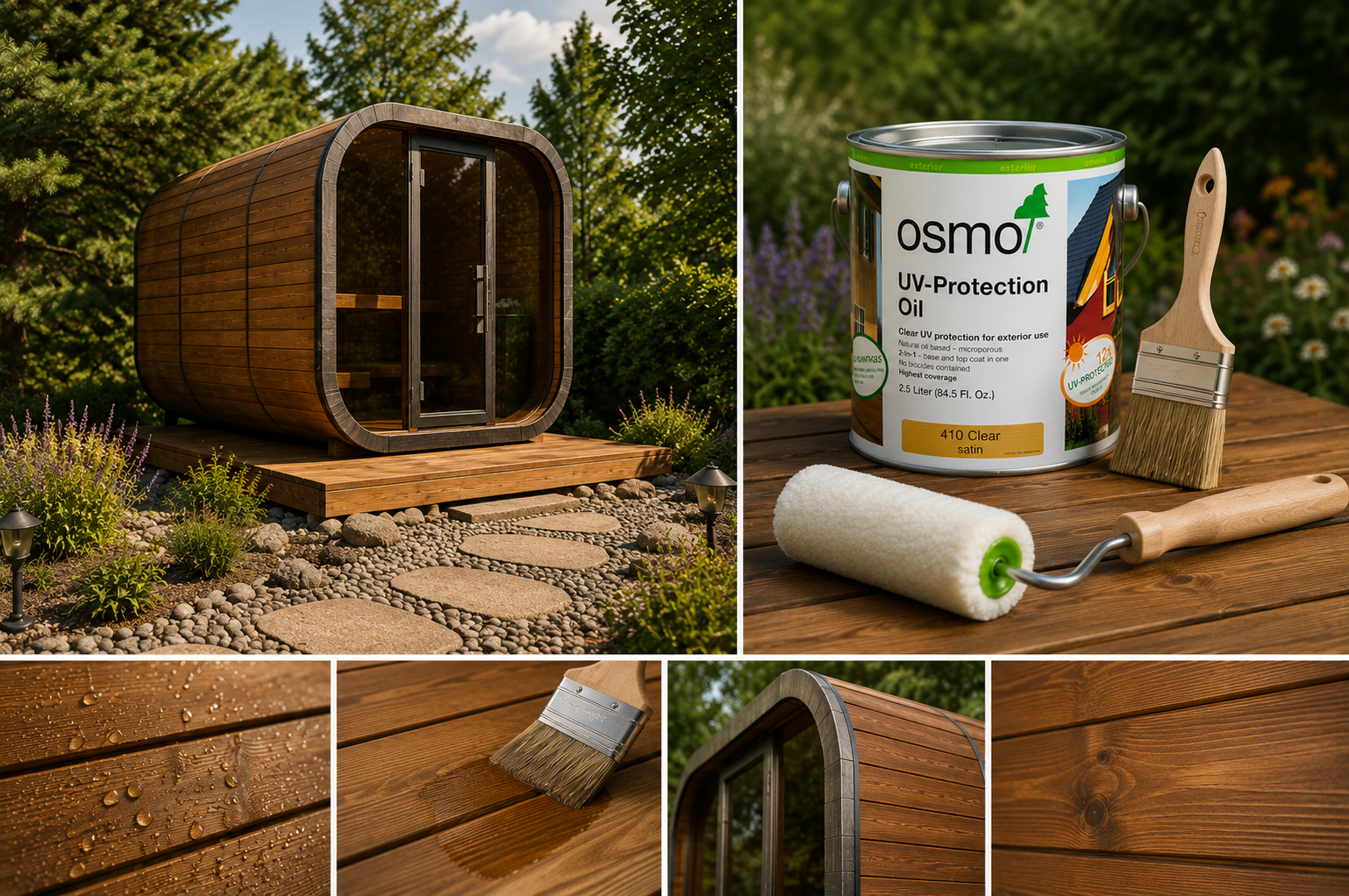 Sauna exterior wood finish