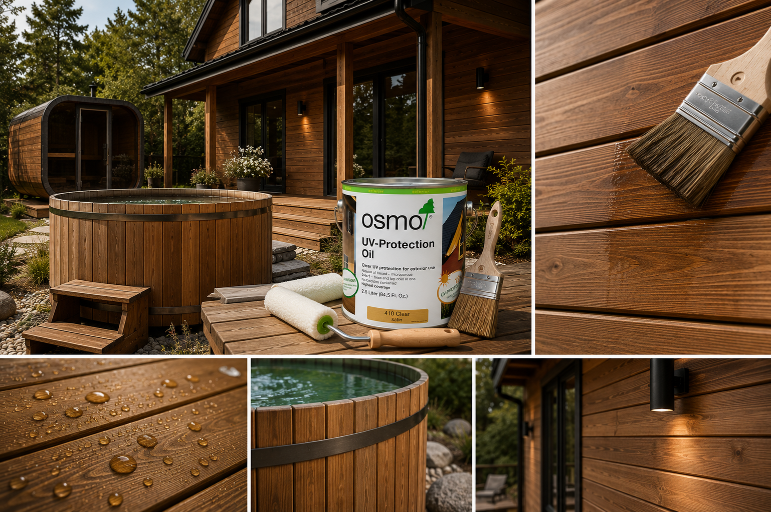 Sauna exterior wood preservation finish