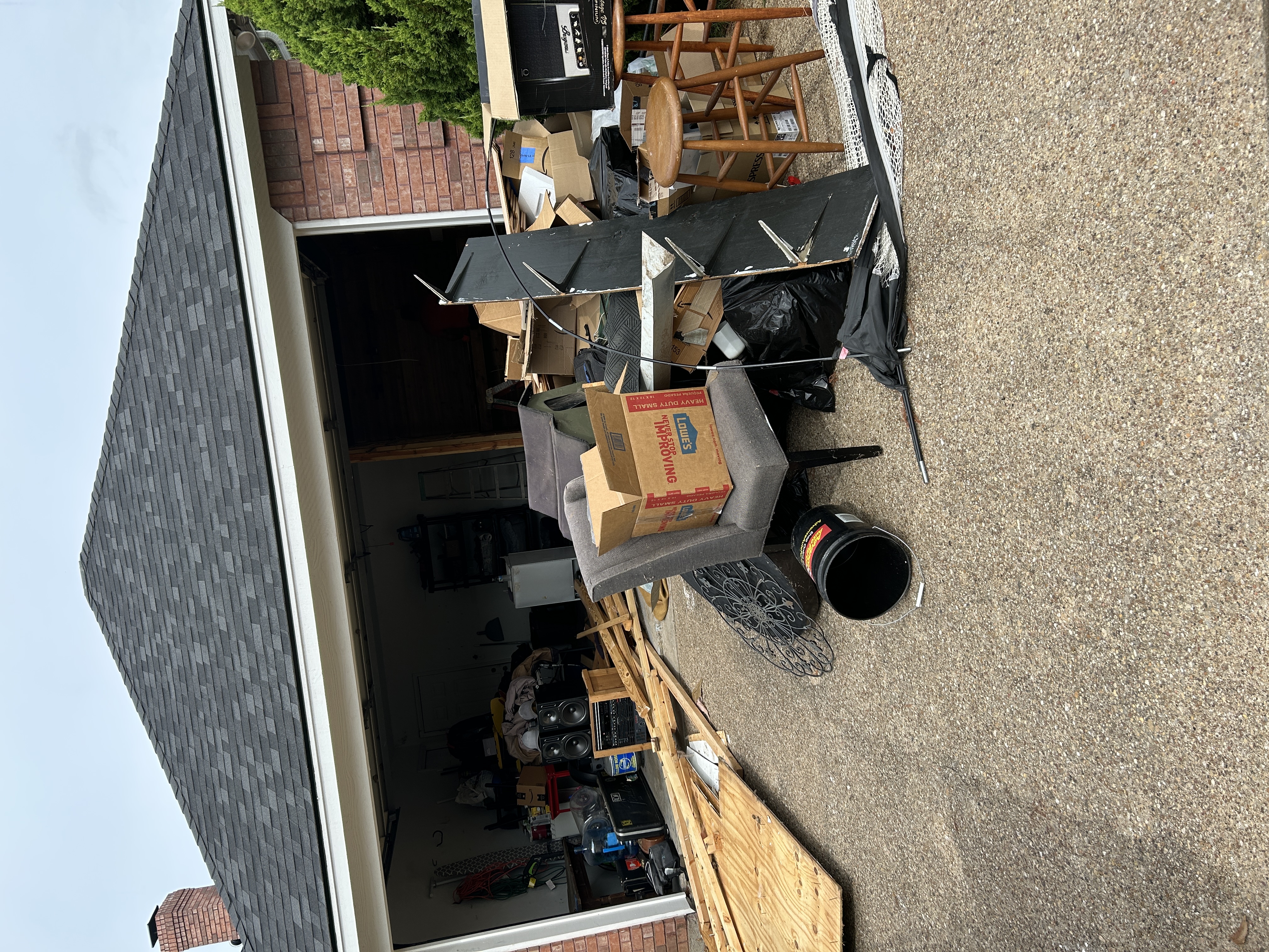 Garage cleanout before and after junk removal