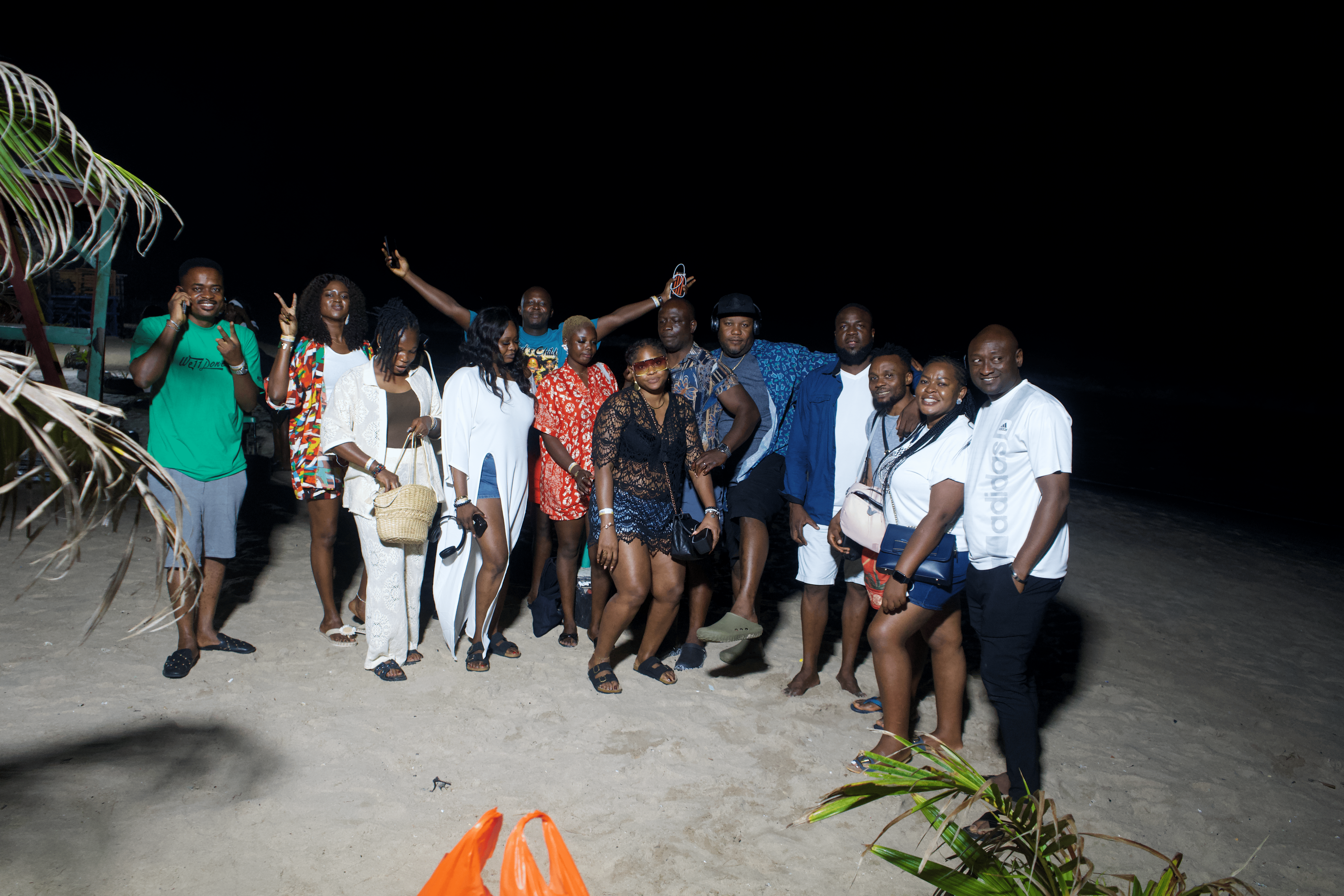 A Real Afro Unity group together in Lagos at night