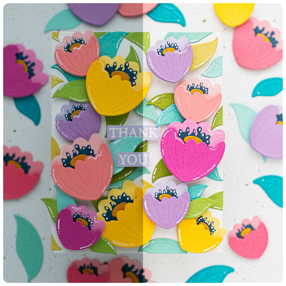 before and after floral card photo with crafters photo filters