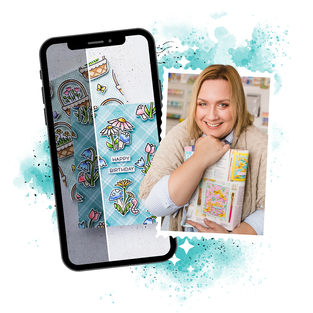 mona tóth holding a magaine with crafters photo filters before and after