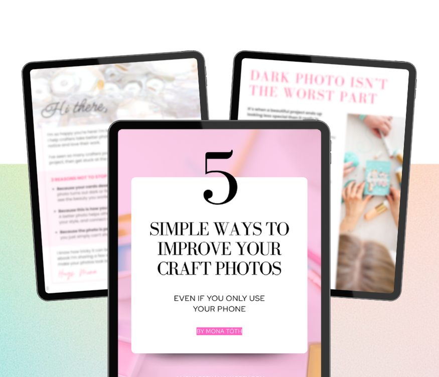 Free craft photography ebook displayed on tablet mockups