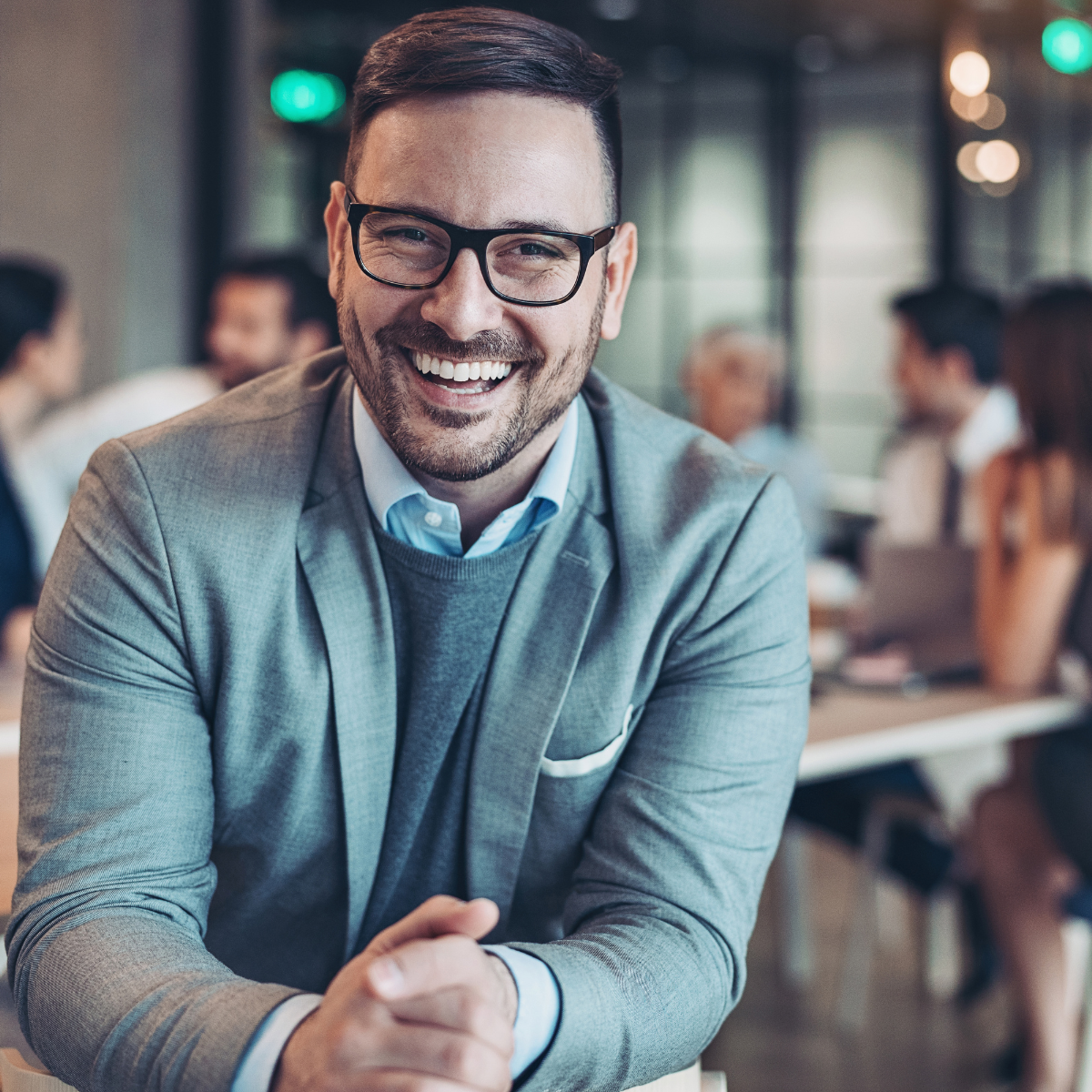 Team brainstorming with notes on a board.