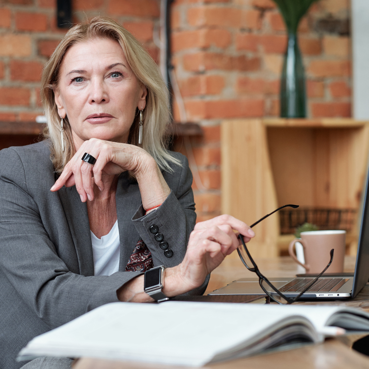 Team brainstorming with notes on a board.