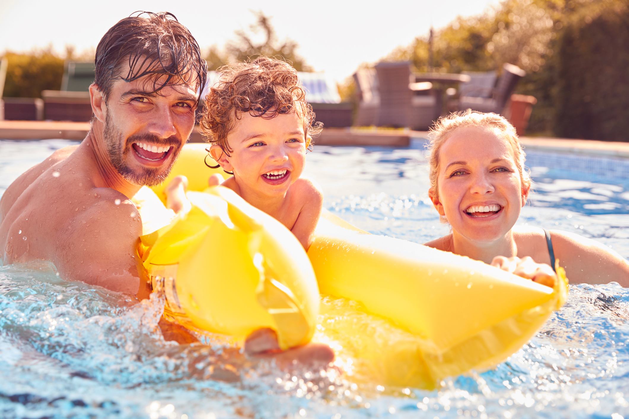 Family enjoying in Pool