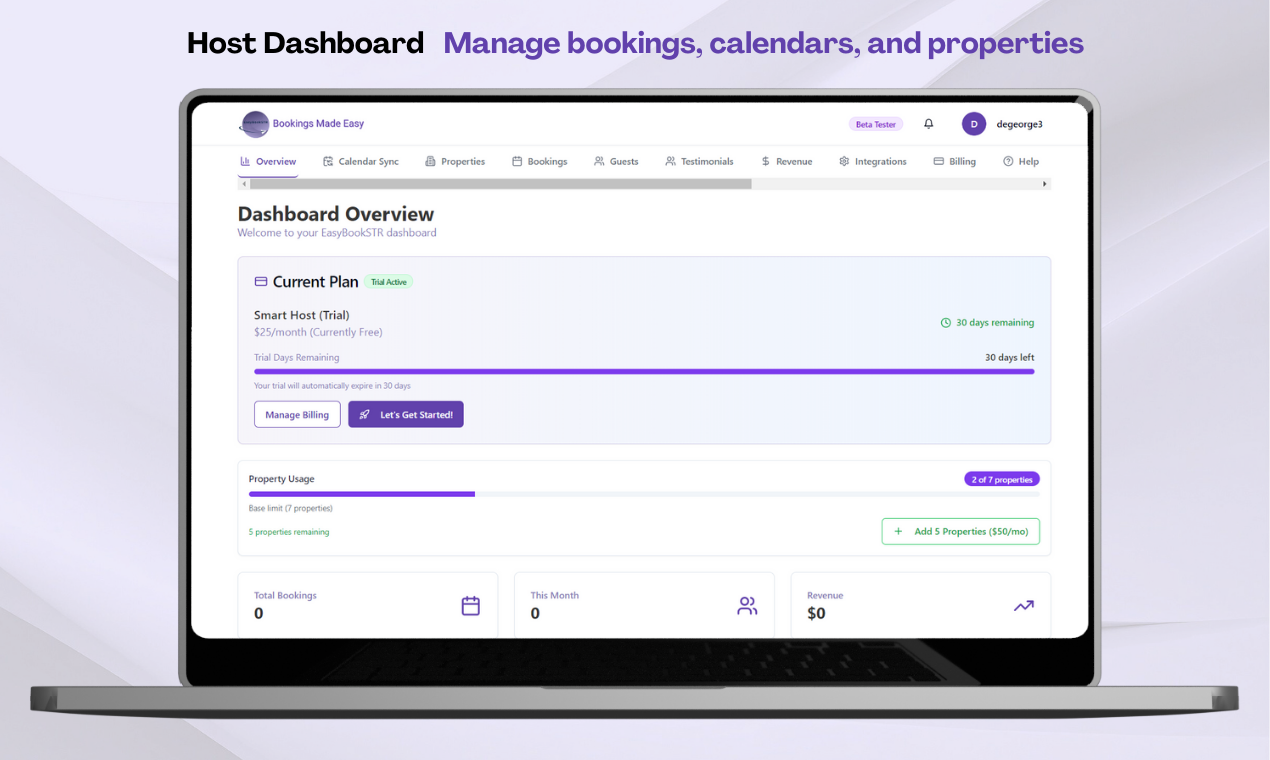 EasyBookSTR — direct booking engine app for short-term rental hosts