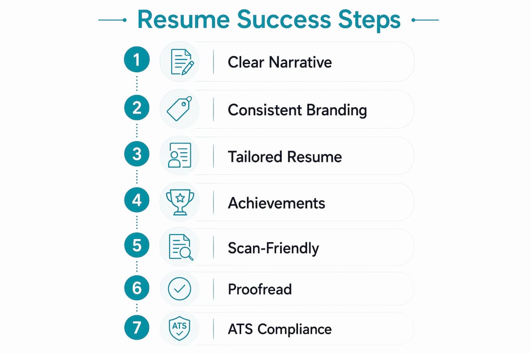 Infographic showing key resume formatting steps