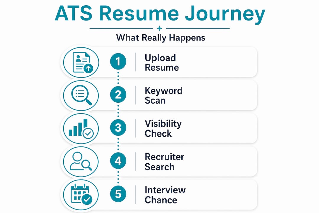 Infographic tracking resume process through ATS