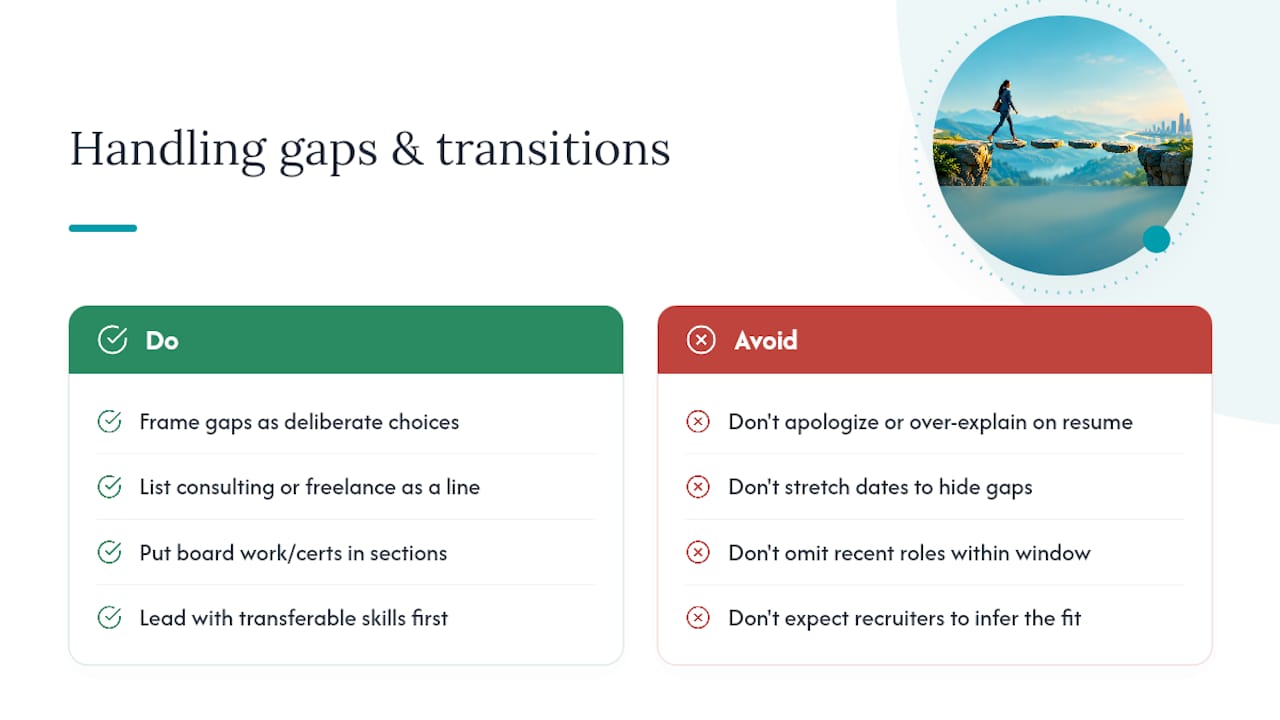 How Do You Handle Career Gaps or Job Transitions on One Page?: overview diagram