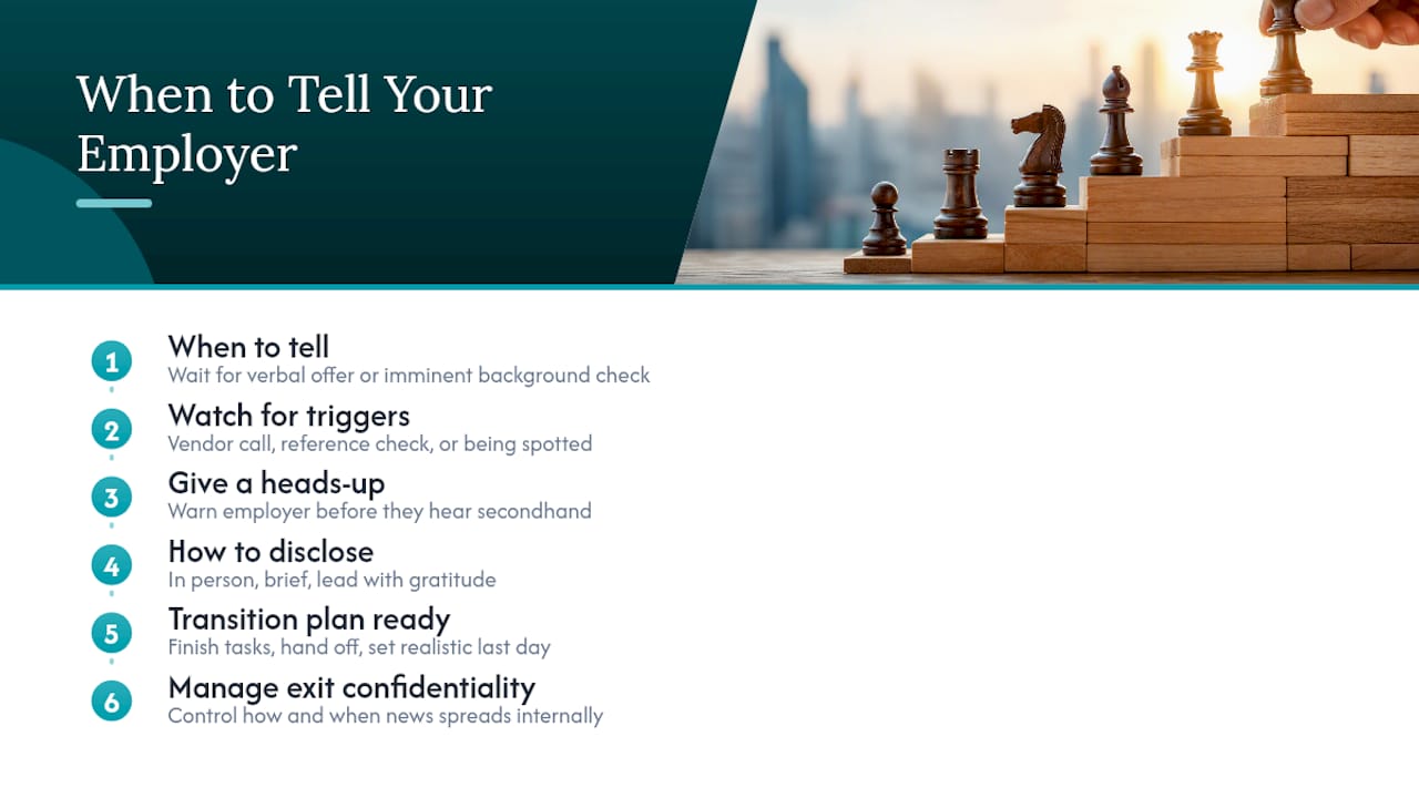 When Should You Tell Your Current Employer?: overview diagram