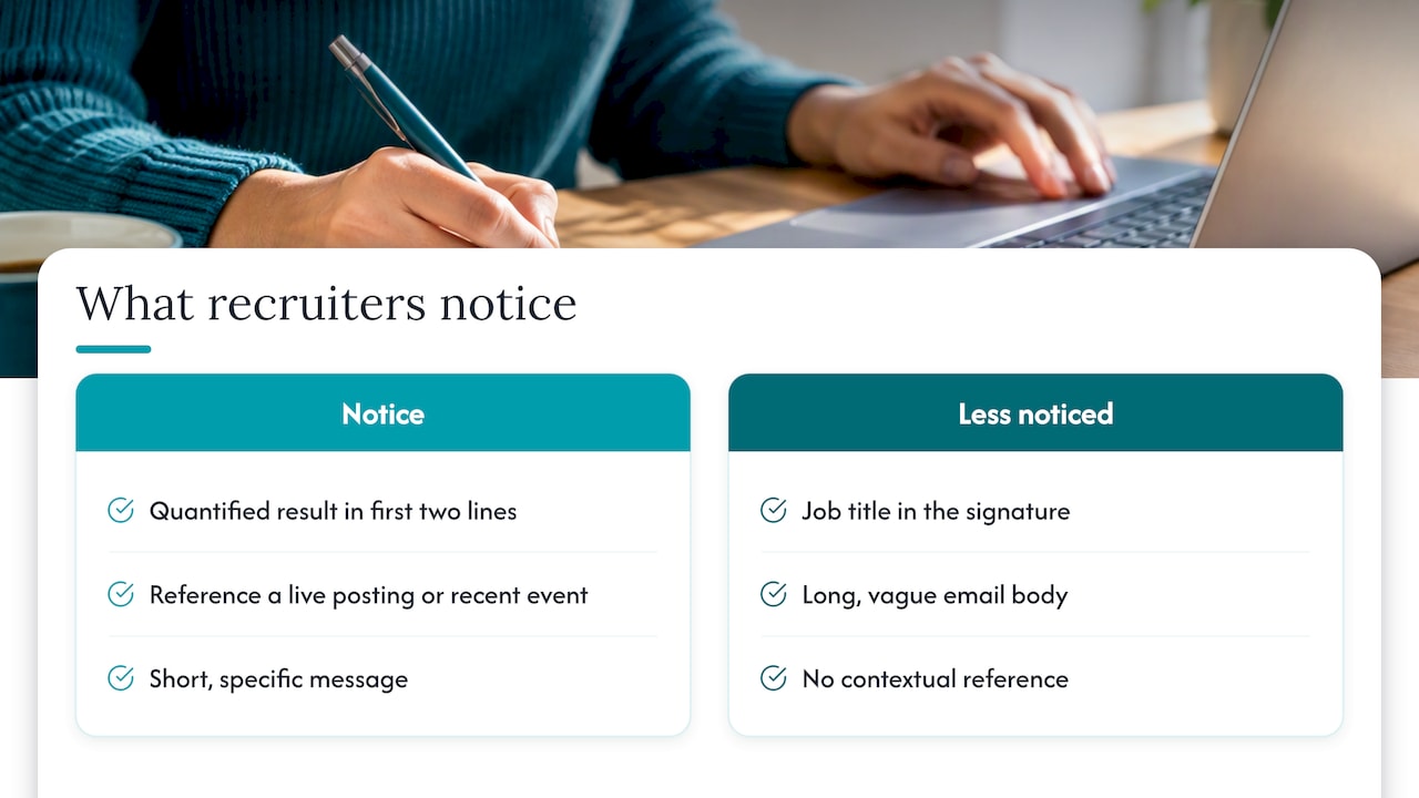 What recruiters actually notice in these emails: overview diagram