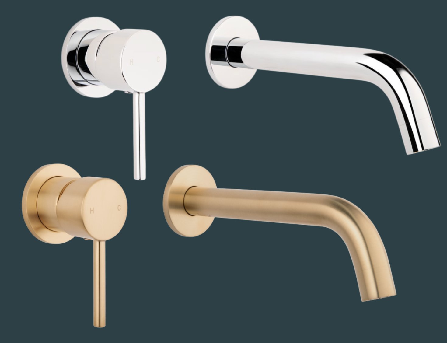 Bath mixer options - chrome and brushed brass