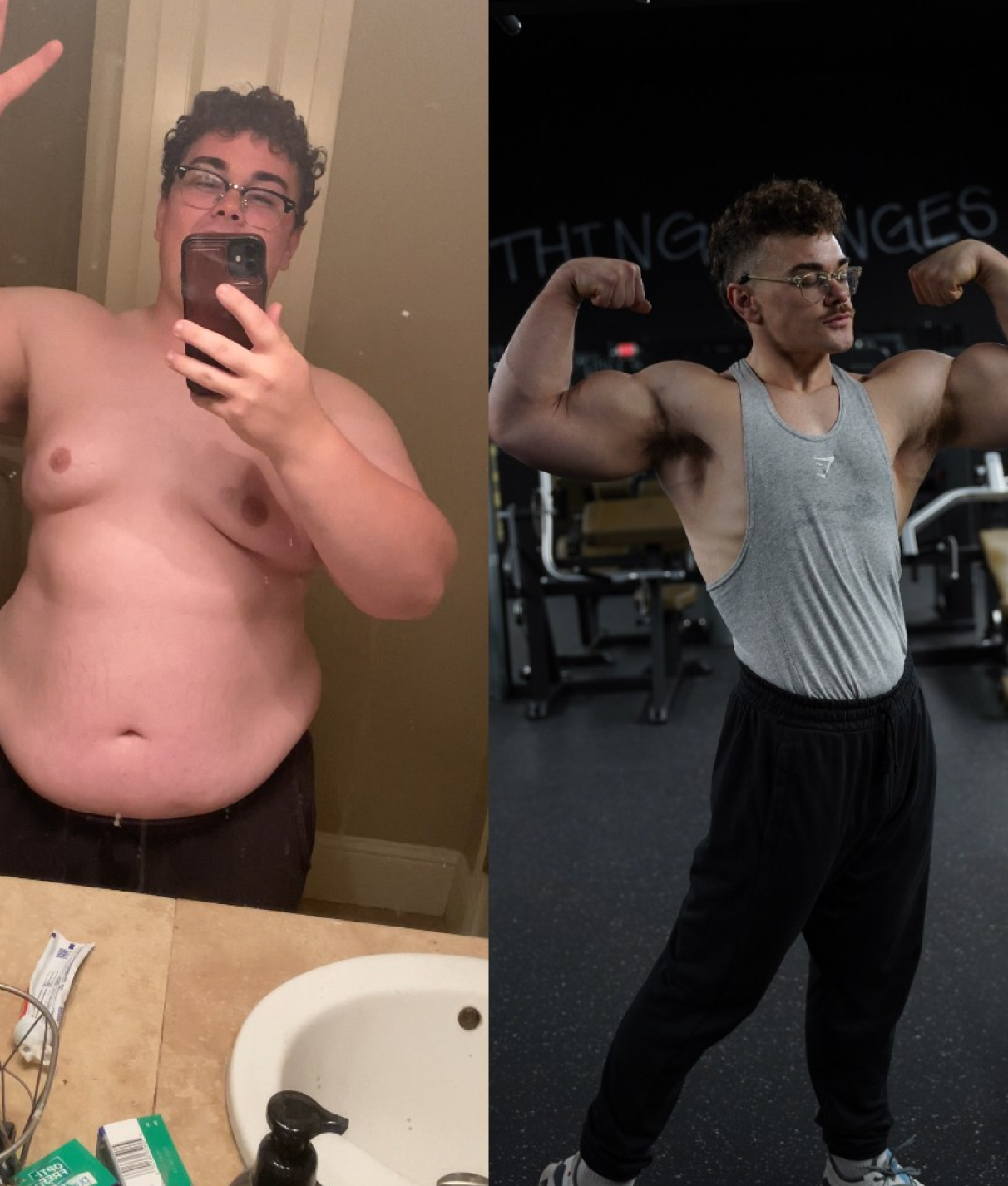 Jacob, PeachFit founder, before and after transformation