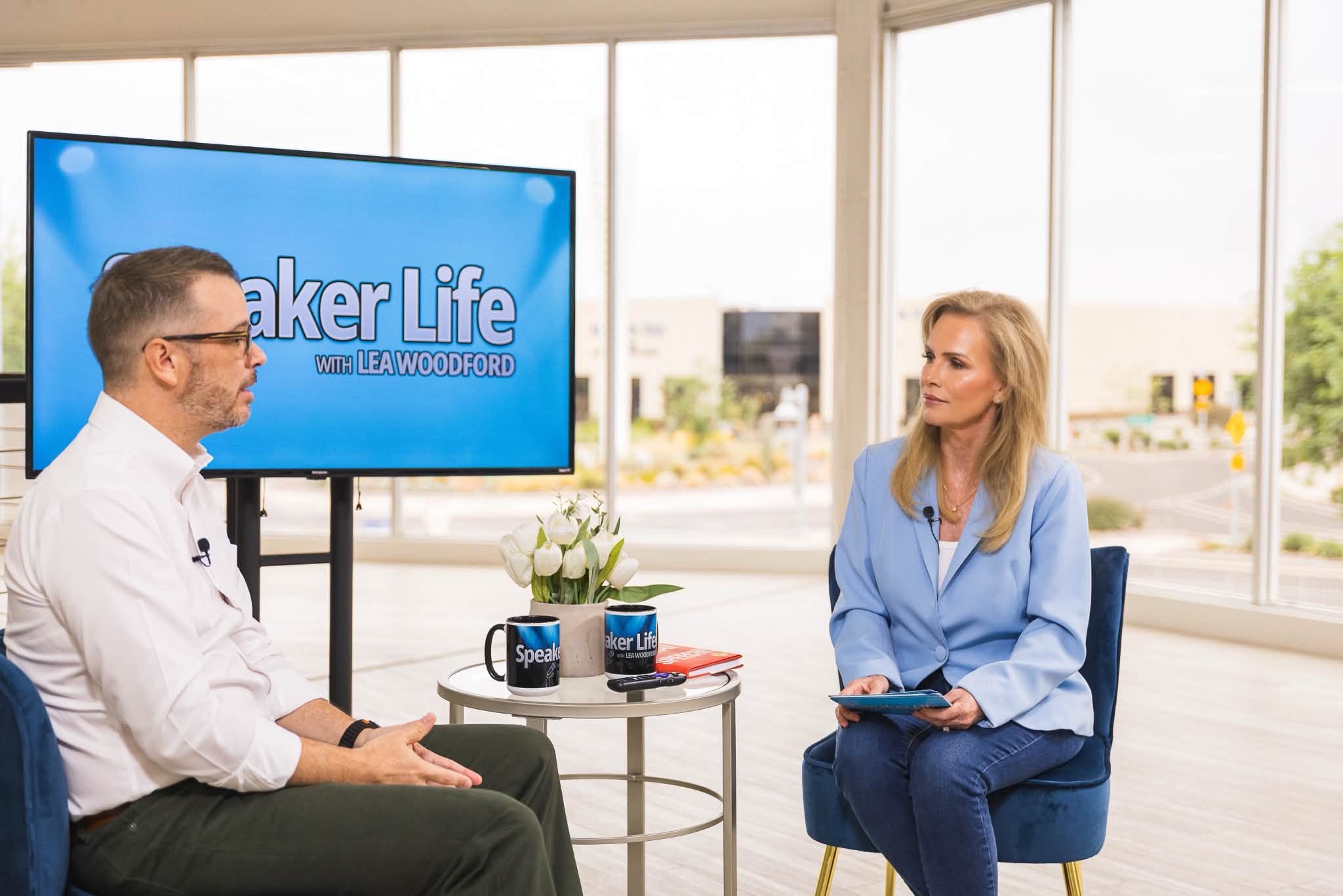 Lea Woodford in the Speaker Life interview studio