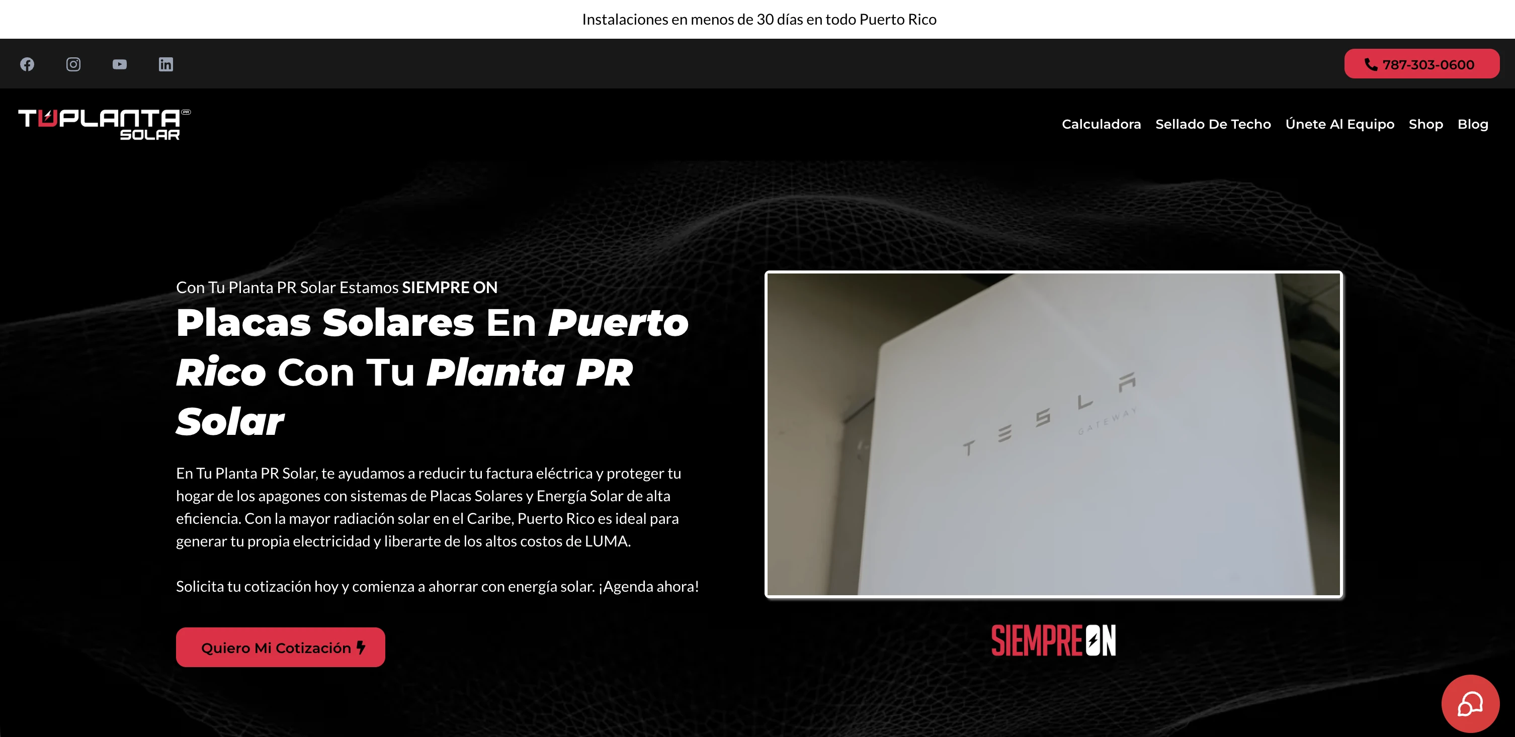 Website de Tu Planta PR Solar en desktop