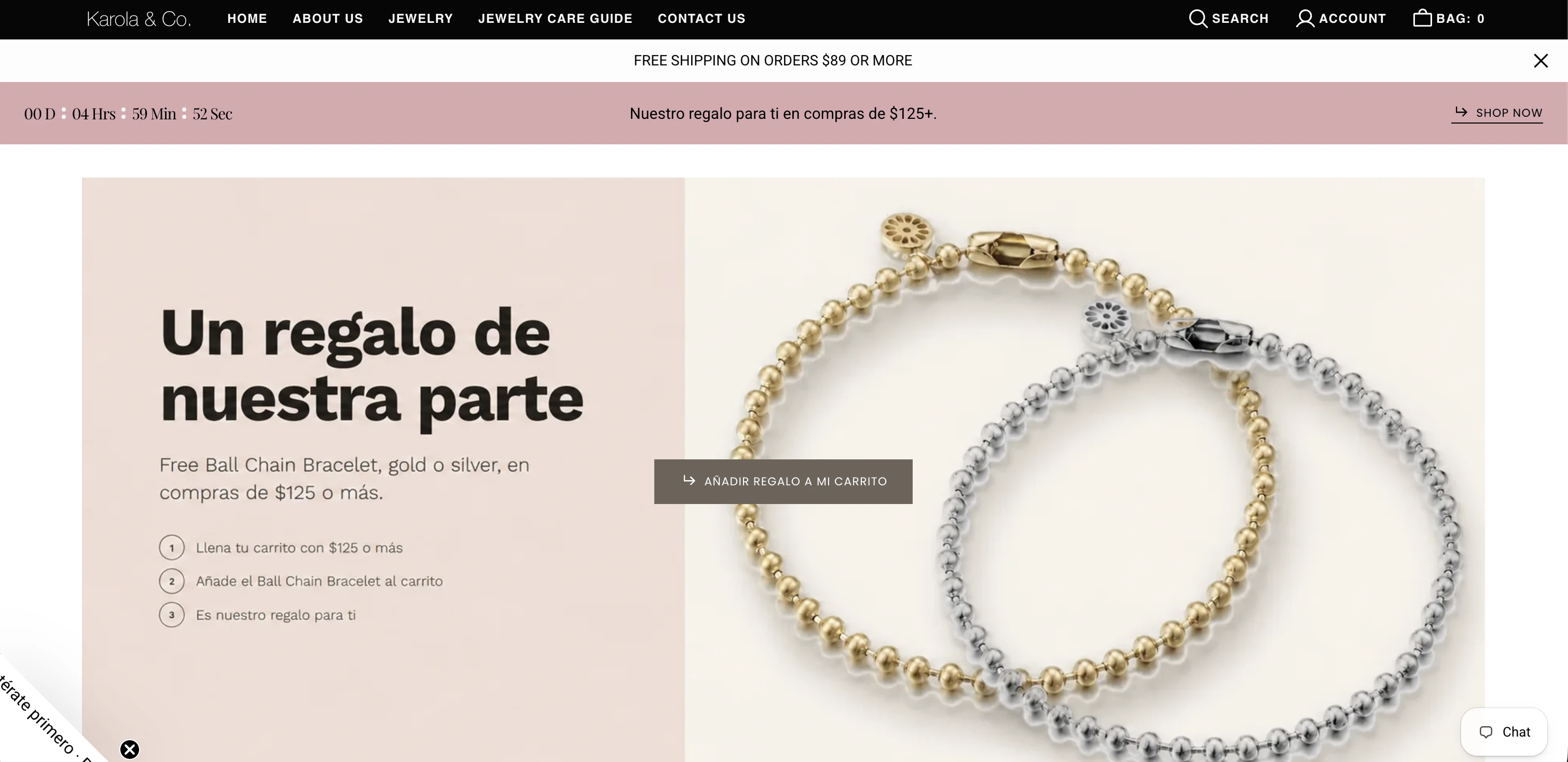 Website de Karola & Co en desktop