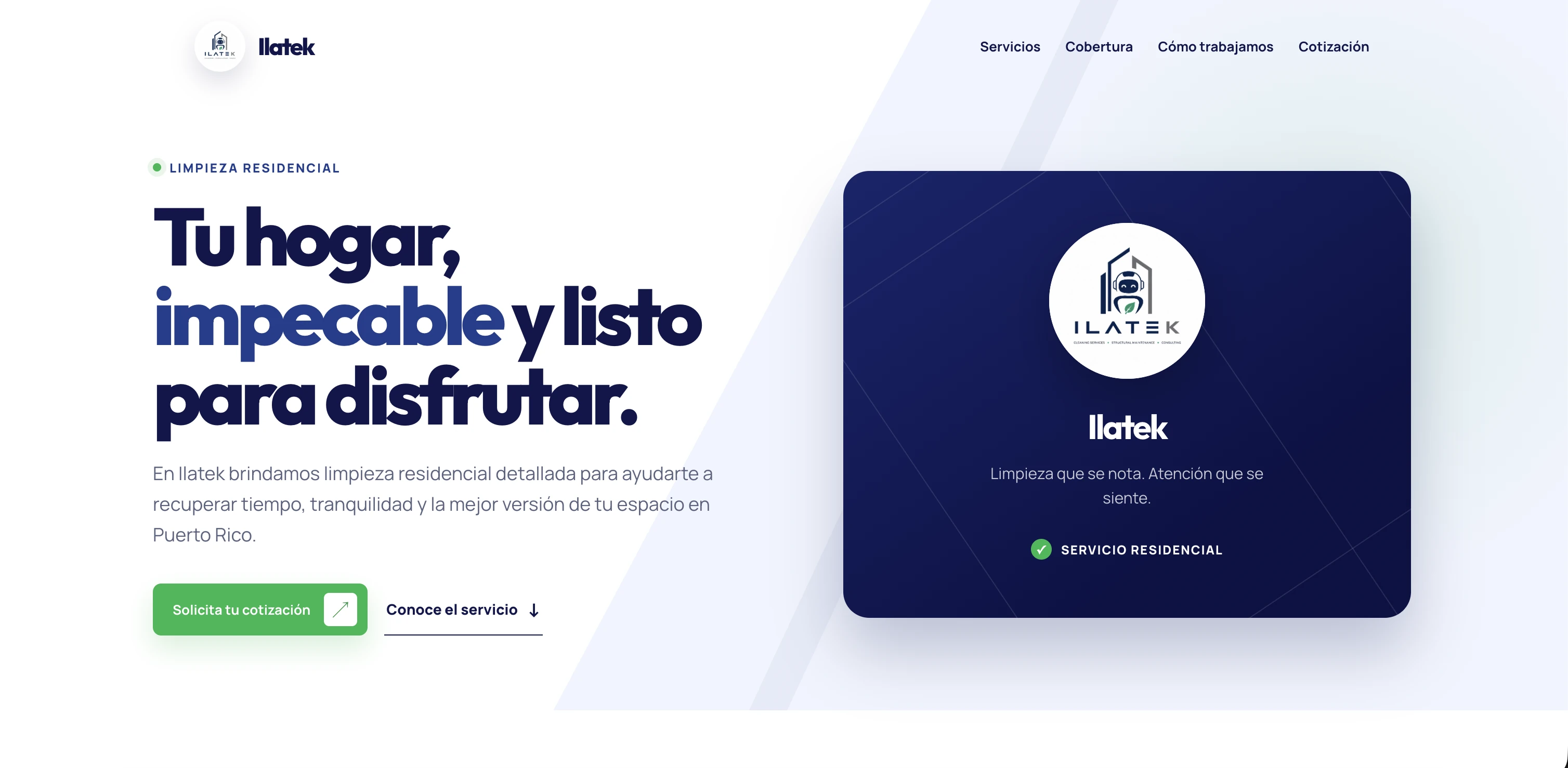 Website de Ilatek en desktop