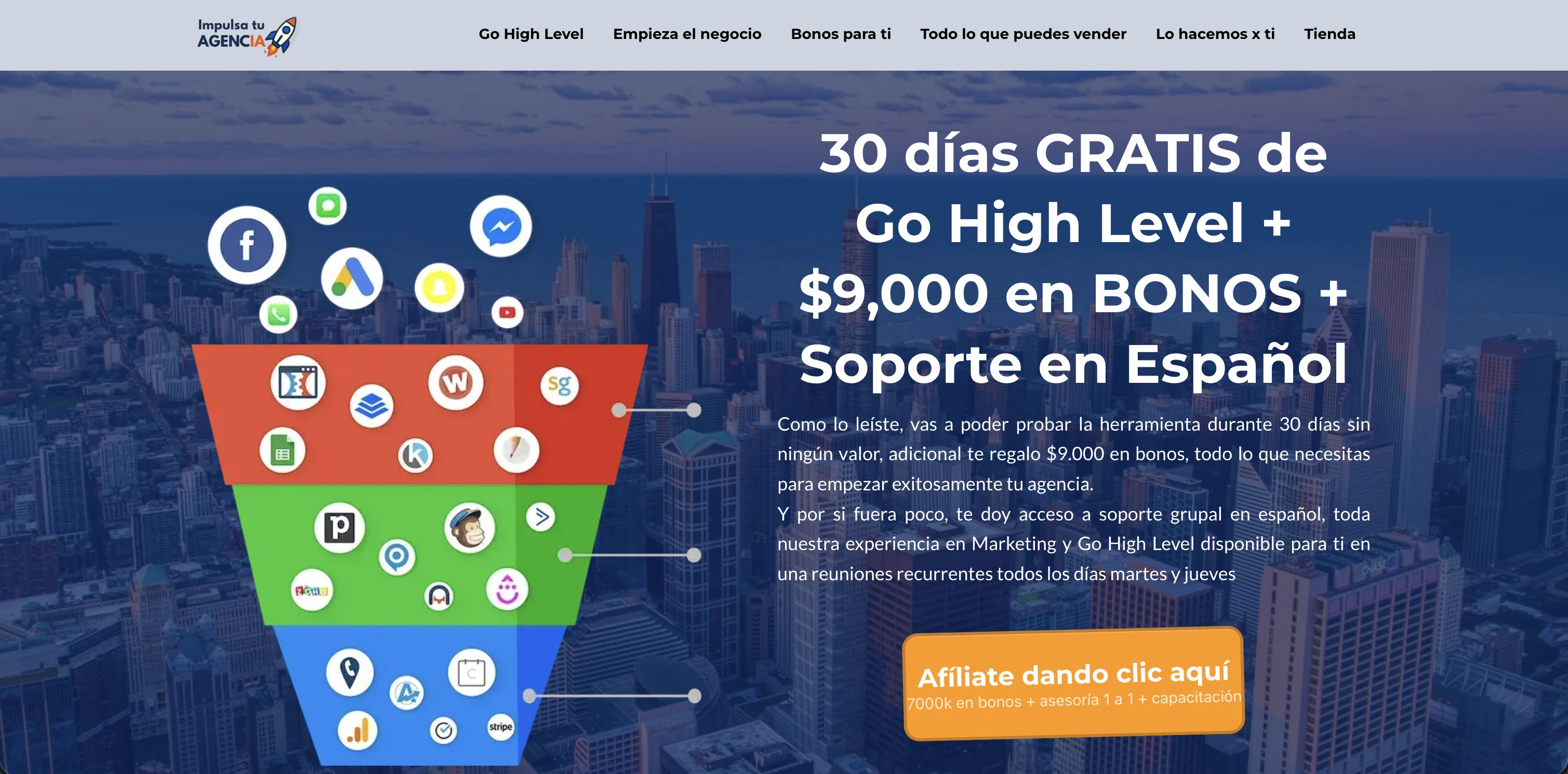 Website de Impulsa Tu Agencia en desktop