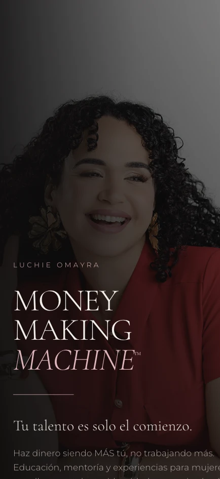 Website de Money Making Machine en móvil