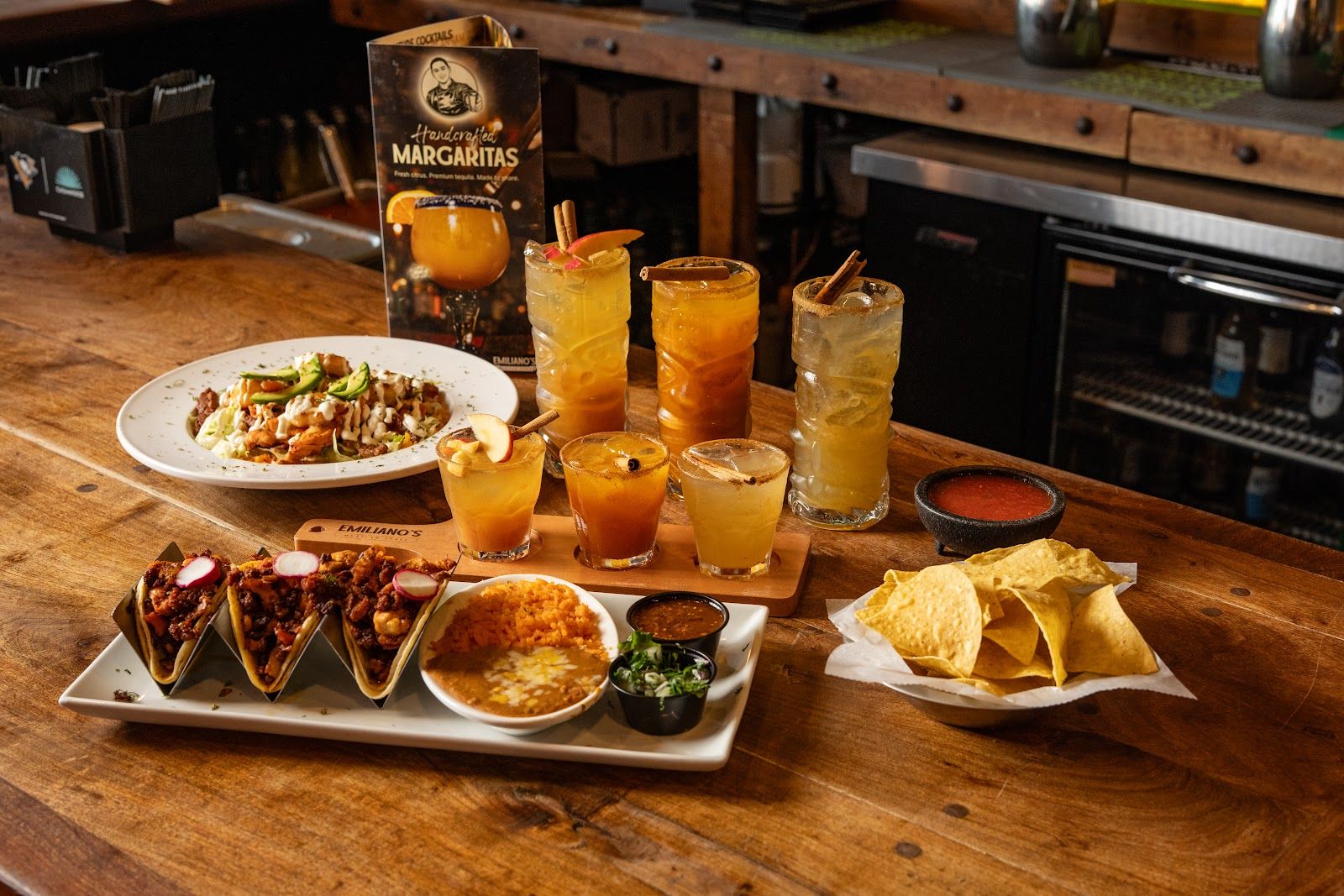 Tacos, cocktails and appetizers at Emiliano's Mexican Table
