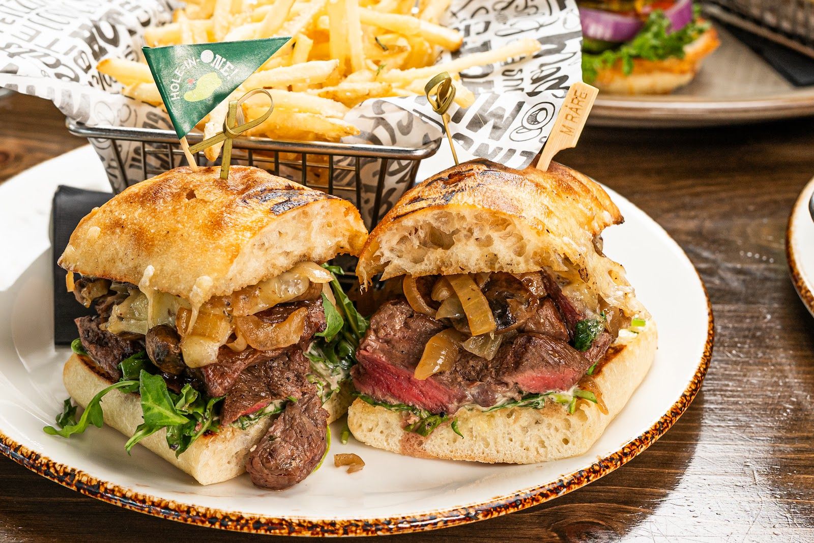 Burger and fries at The Turn Club, Cranberry Township