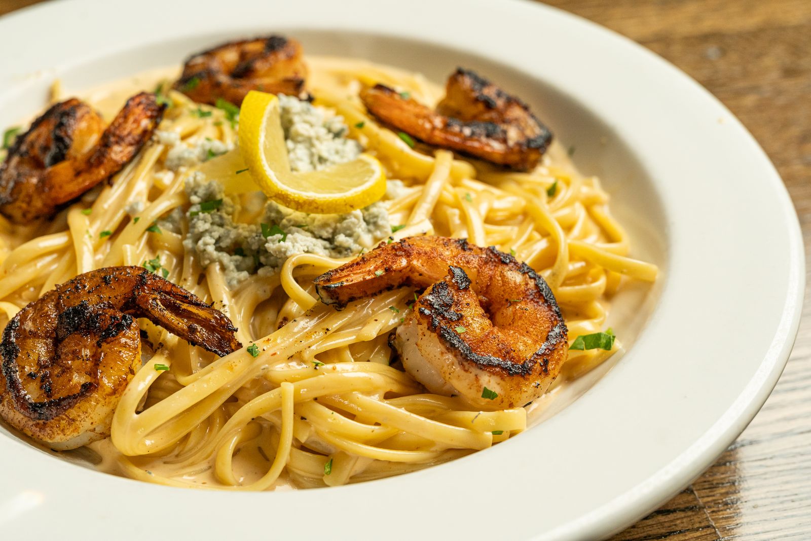 Grilled shrimp pasta at Sophia's Restaurant & Bar