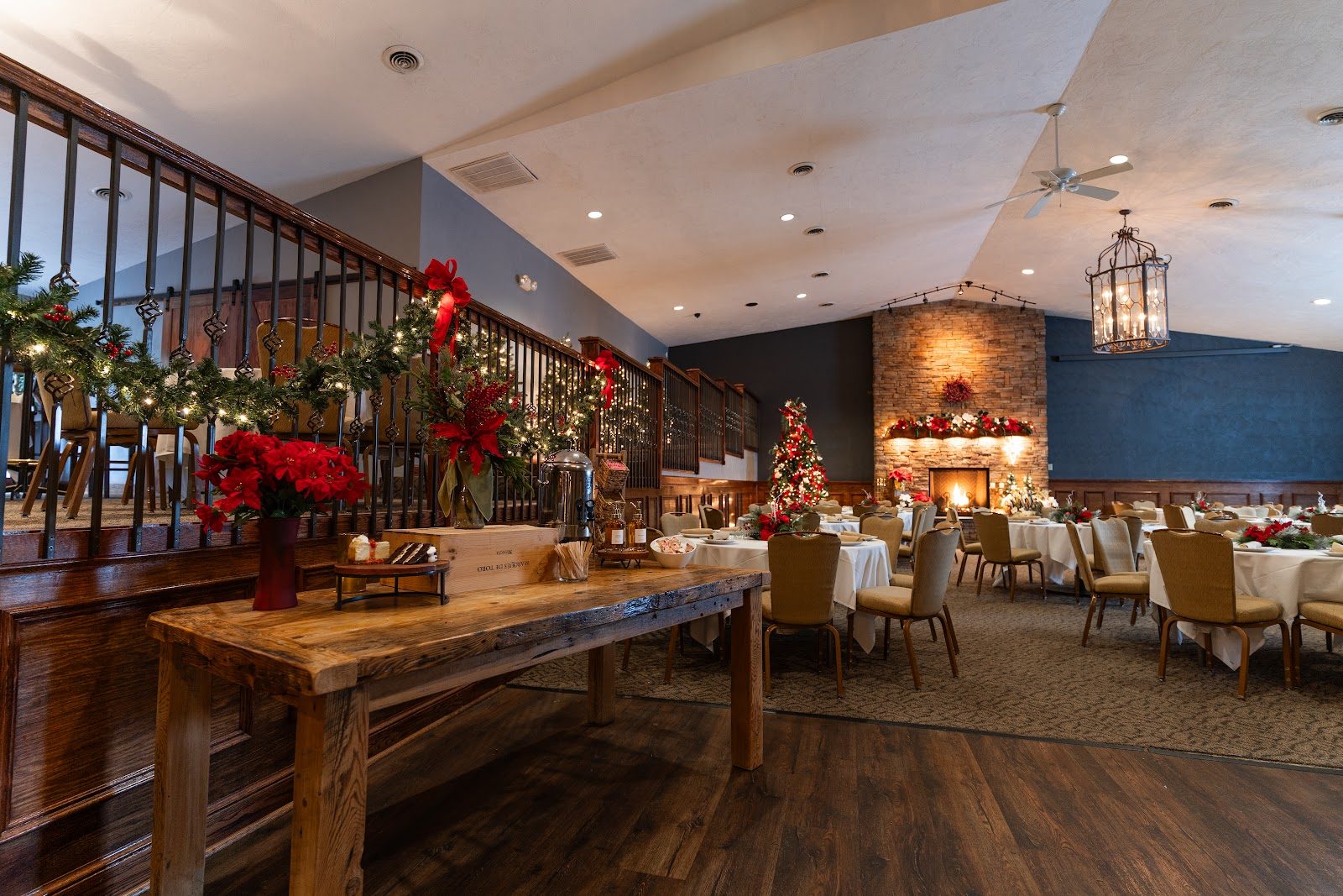 Sophia's dining room decorated for the holidays