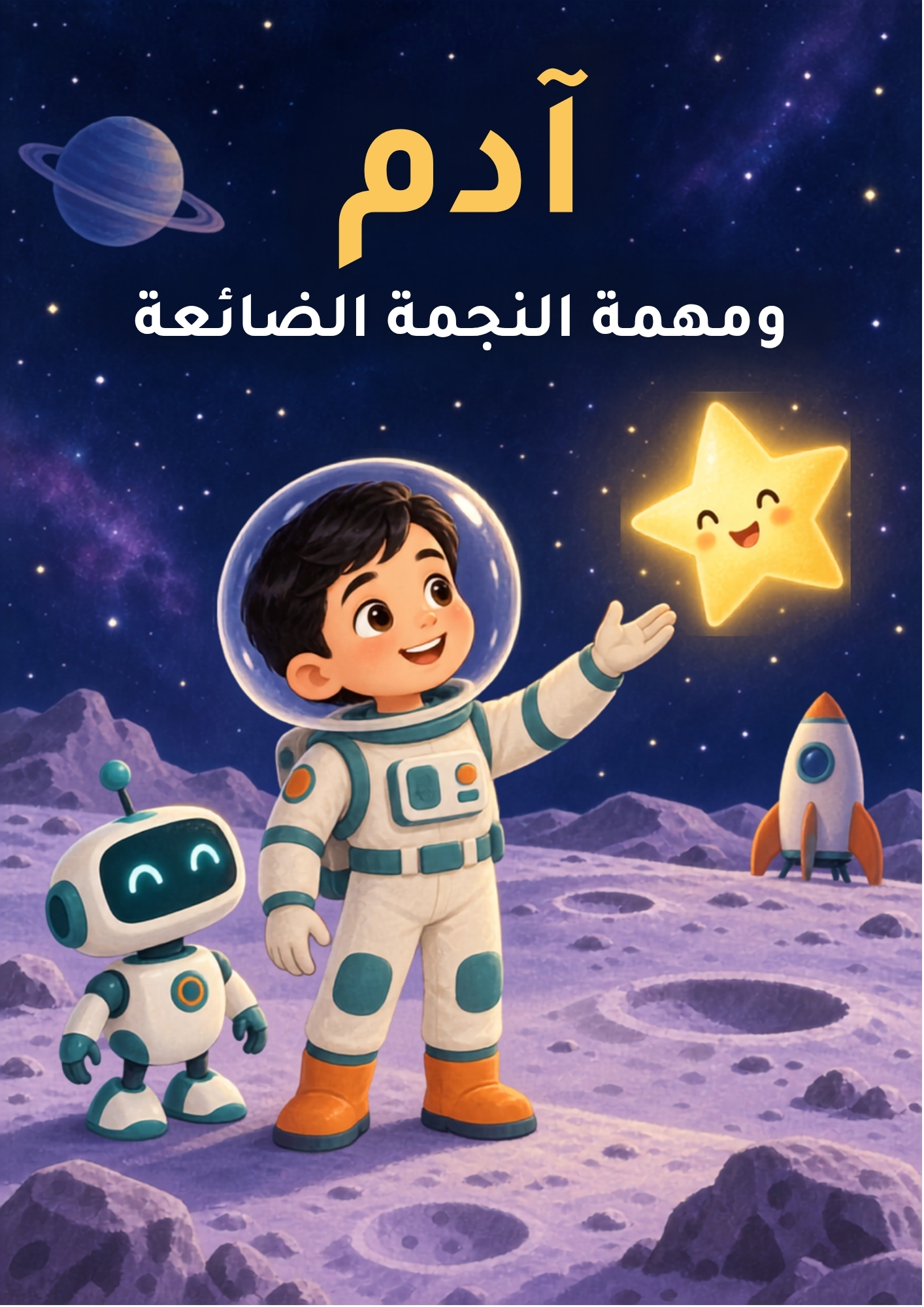 غلاف الكتاب وعليه اسم الطفل آدم