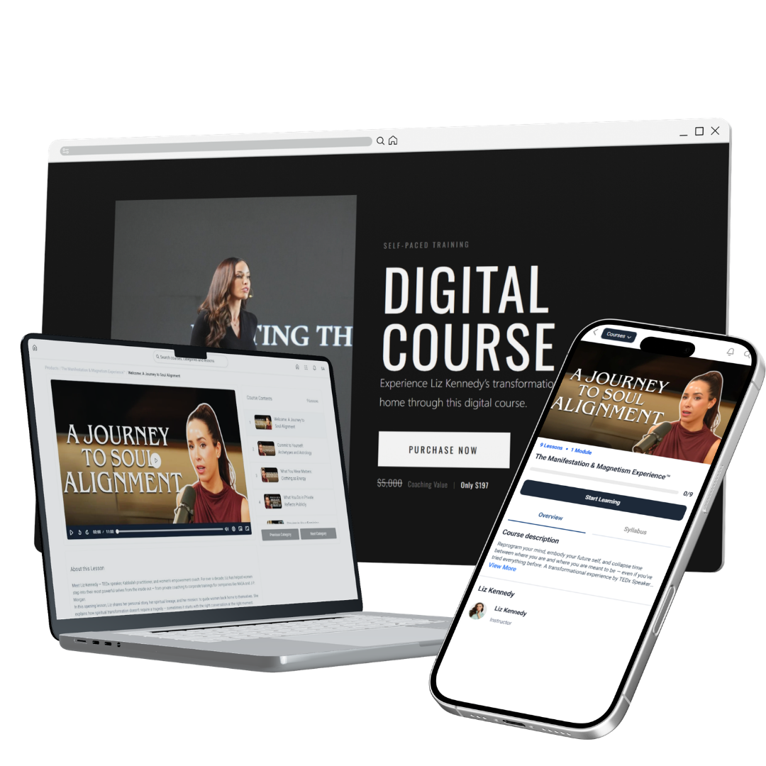 Liz Kennedy digital course preview on desktop, laptop, and mobile