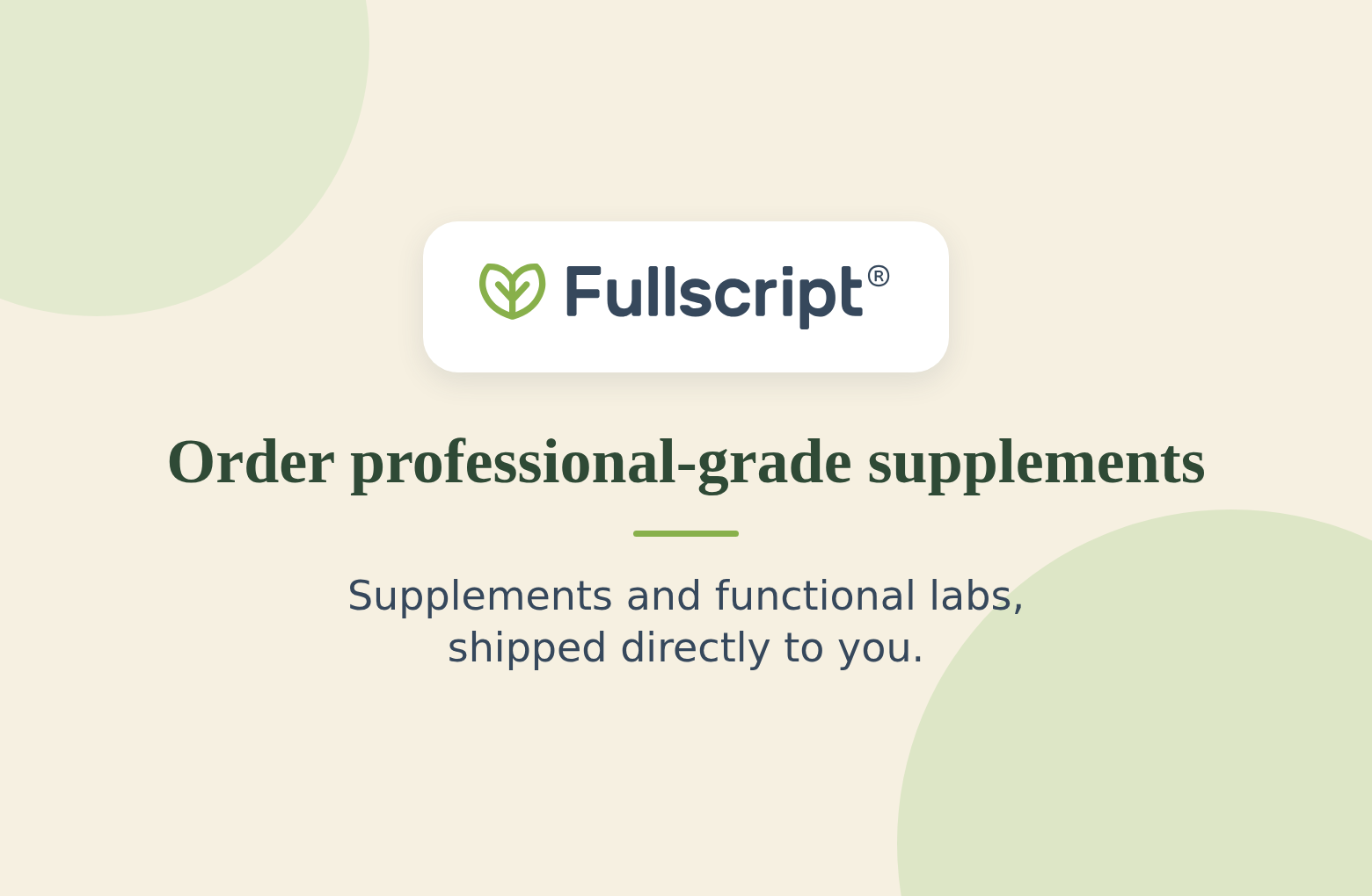 Supplements through the URENU Fullscript dispensary