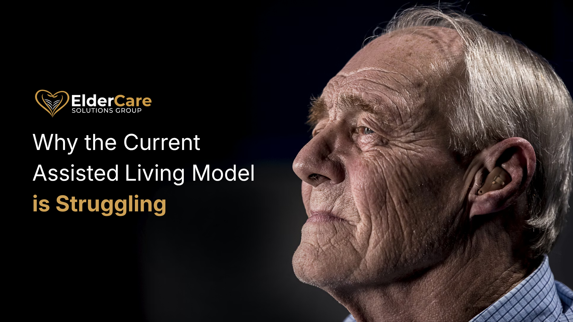 Elderly man looking thoughtful in profile, representing challenges and limitations in the current assisted living care model Elderly man looking thoughtful in profile, representing challenges and limitations in the current assisted living care model
