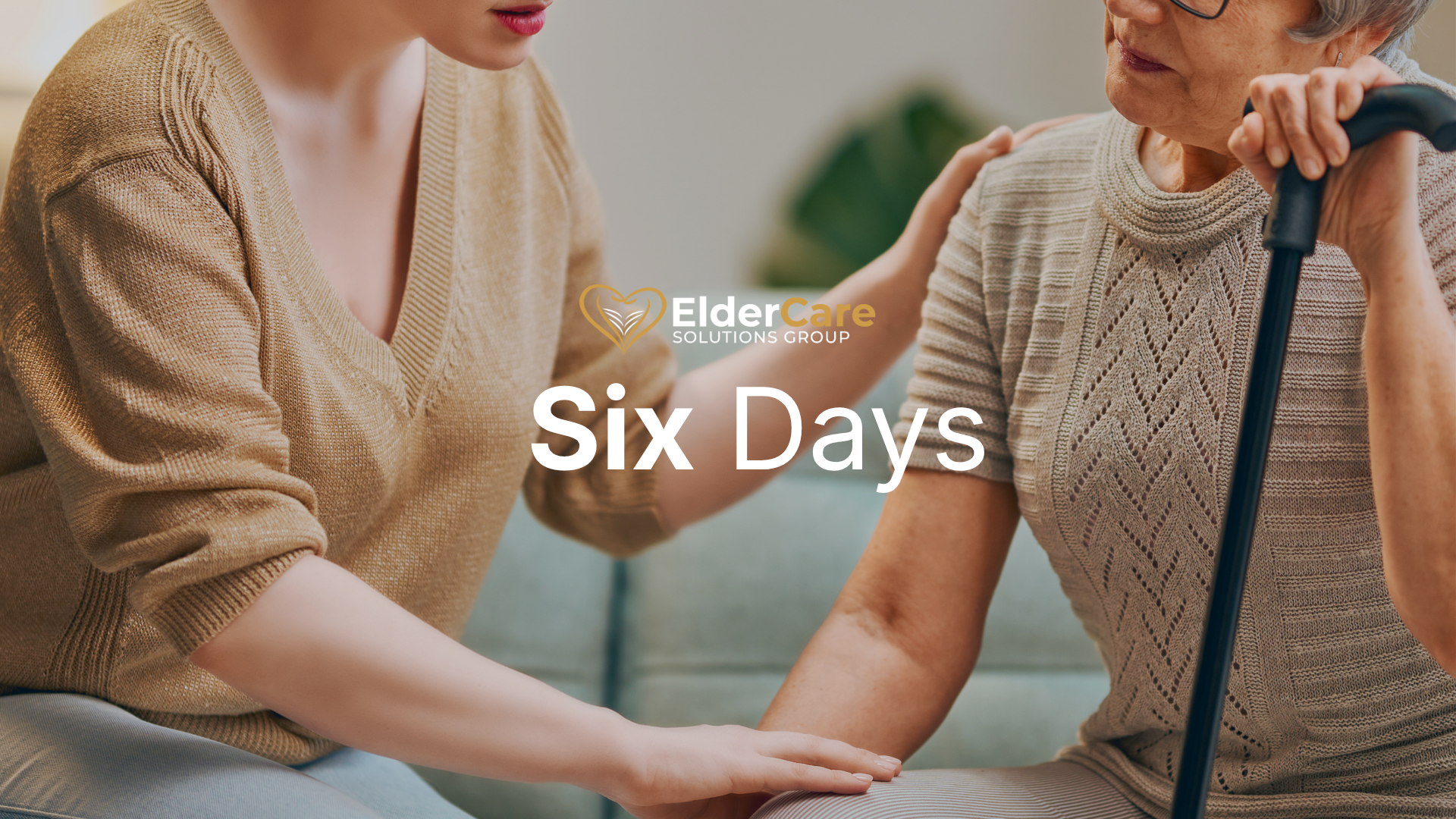 Caregiver supporting elderly woman with a cane at home, representing personalized care, mobility assistance, and compassionate senior care services