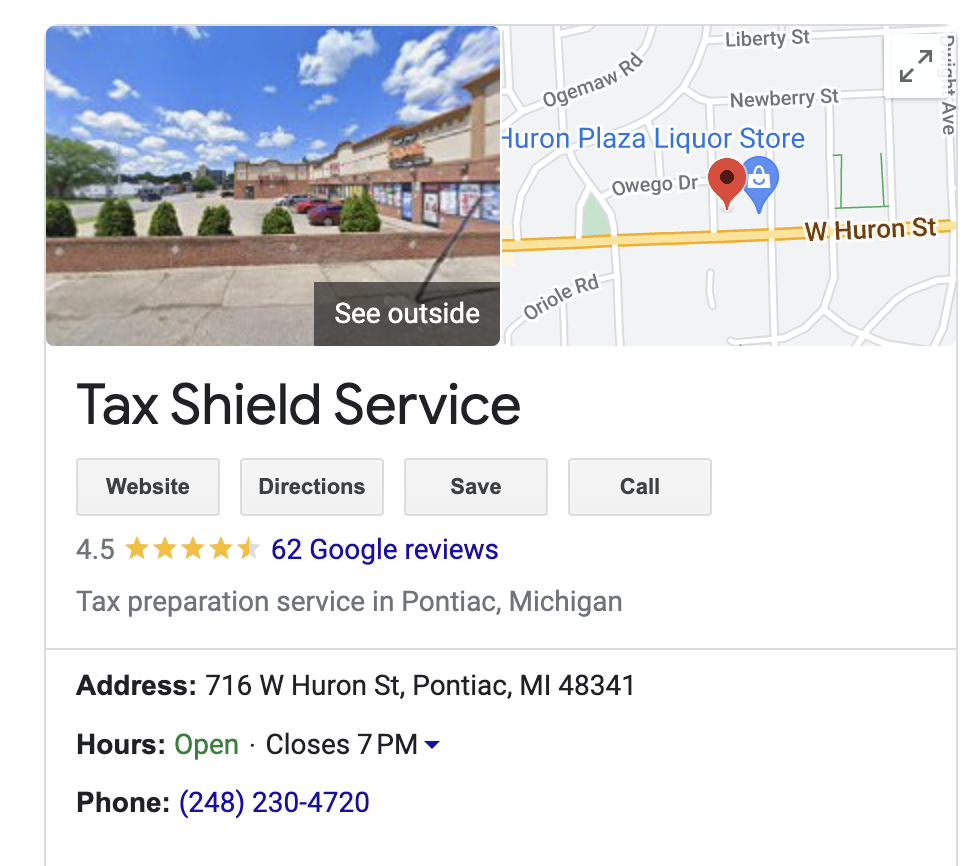 Tax shield service nearest location