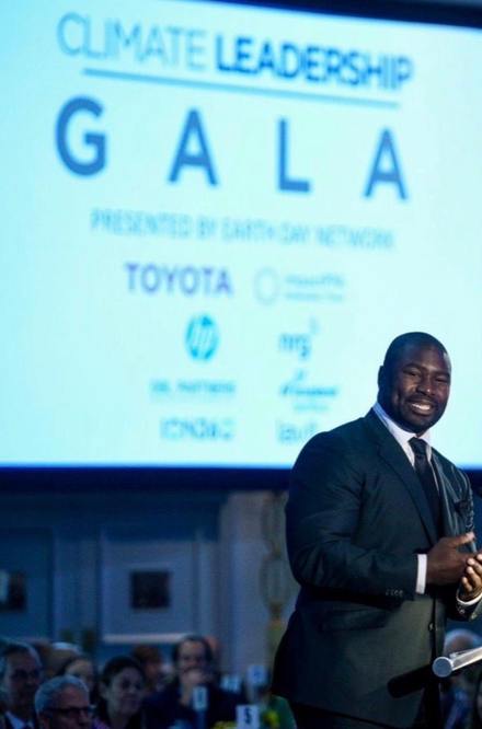 Ovie Mughelli speaking at the Climate Leadership Gala