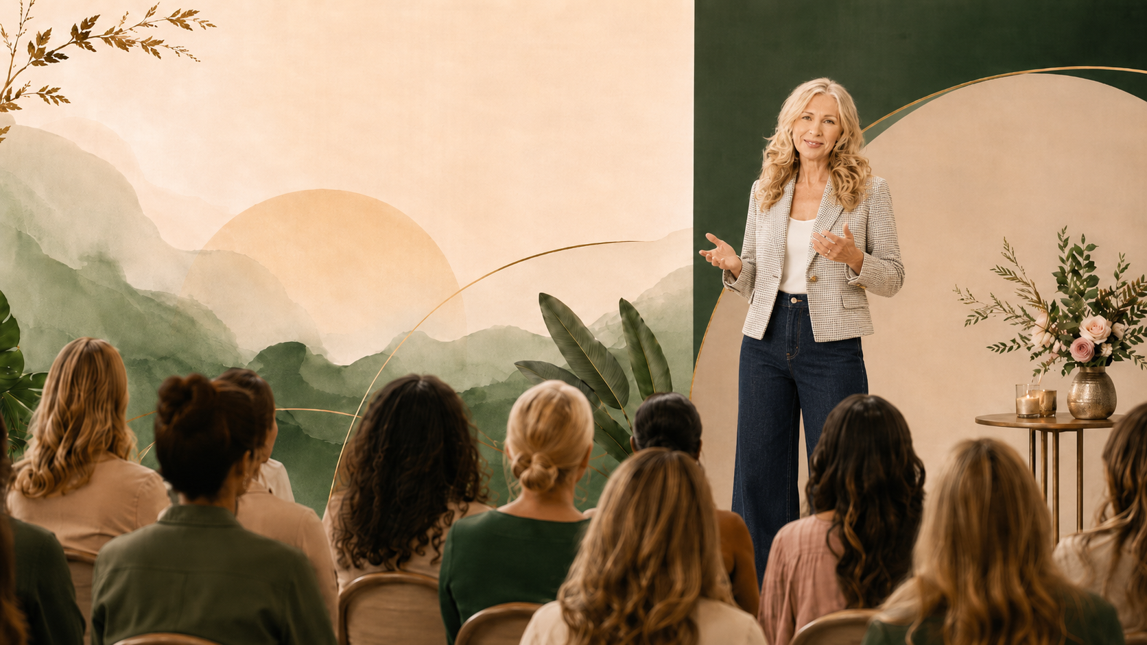 Iesha Taraboulsi speaking at a women's event