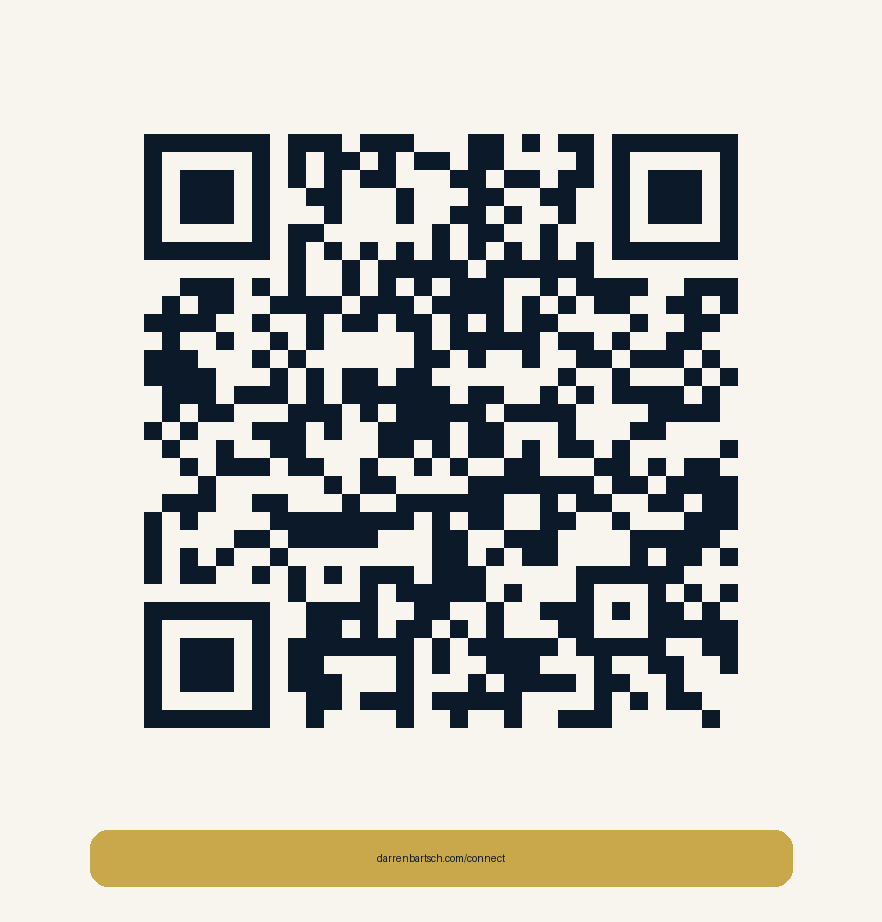 QR code linking to darrenbartsch.com/connect