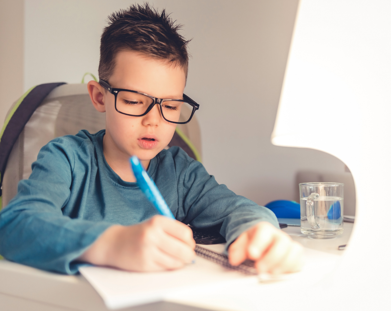 child writing