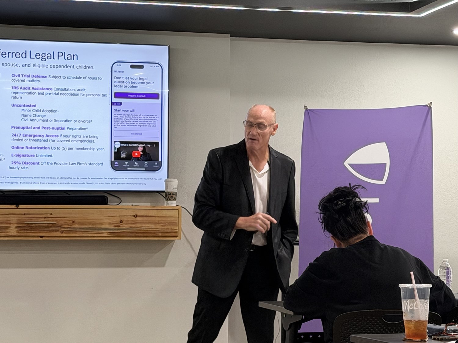 Bill Walker presenting at a business briefing